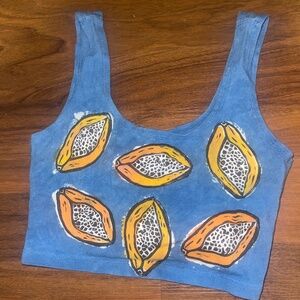 Papaya tank crop top